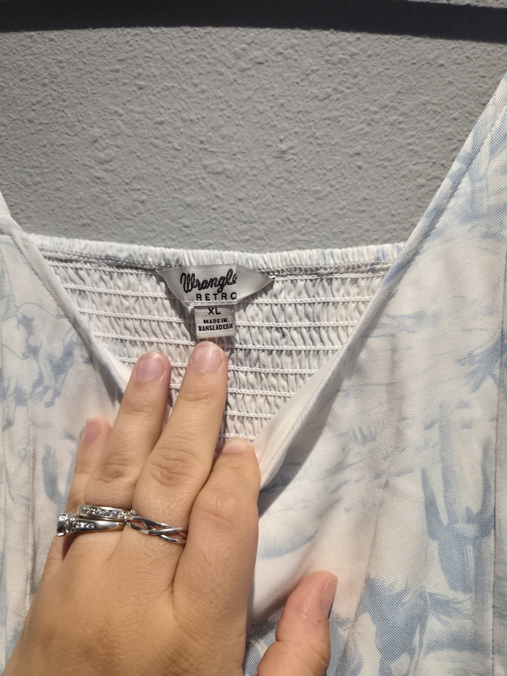 Light Blue Western Print Maxi Slip Dress - Wrangler Retro - Picture 4 of 4
